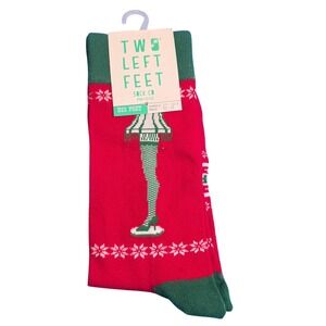 NWT Two Left Feet Fragile Leg Lamp Christmas Socks Red Green W 10-12.5 M 8.5-13